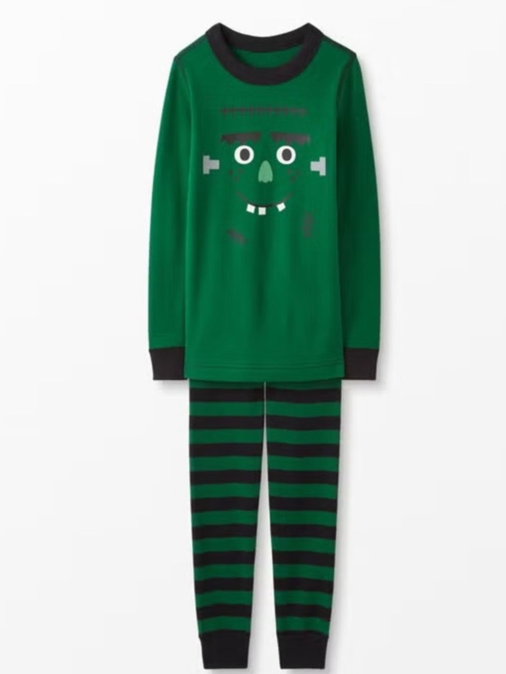 Hanna Andersson Organic Cotton Green Frankenstein Halloween Pajamas 
5